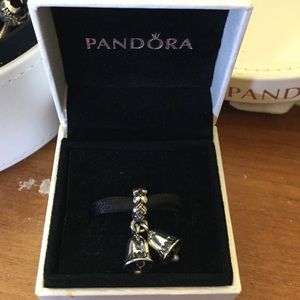 Authentic pandora silver christmas bells dangle