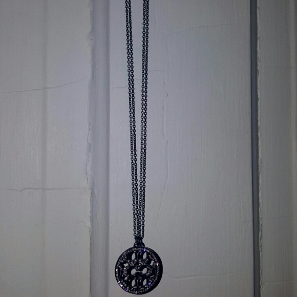 Coach Pave Signature Disk necklace