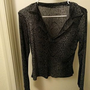 Long Sleeved Snake Print Top
