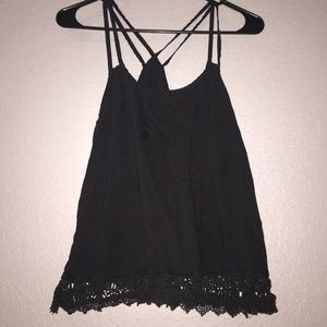 black crochet detail tank top