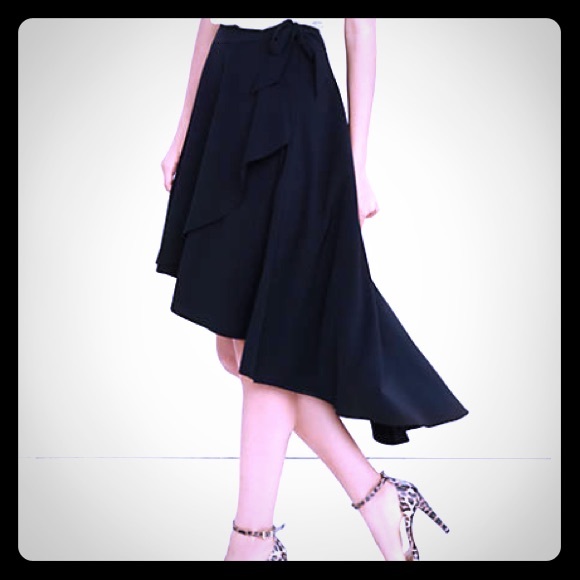 Hi-Lo midi wrap skirt