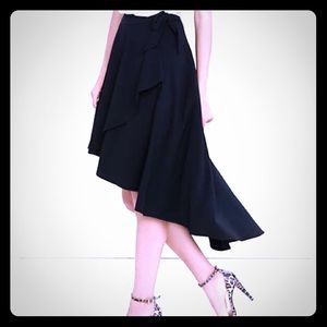 Hi-Lo midi wrap skirt