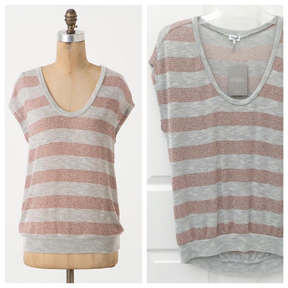 NEW Anthropologie Twinkle Bands Top Striped