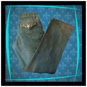 Vintage Baccini Jeans Womens Italian Blinged out  sz 8 (stretch)~LN
