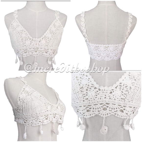 NWT Crochet Tassel Crop Top - Picture 4 of 4