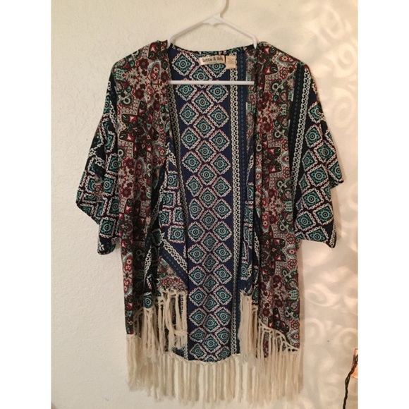Boho print kimono