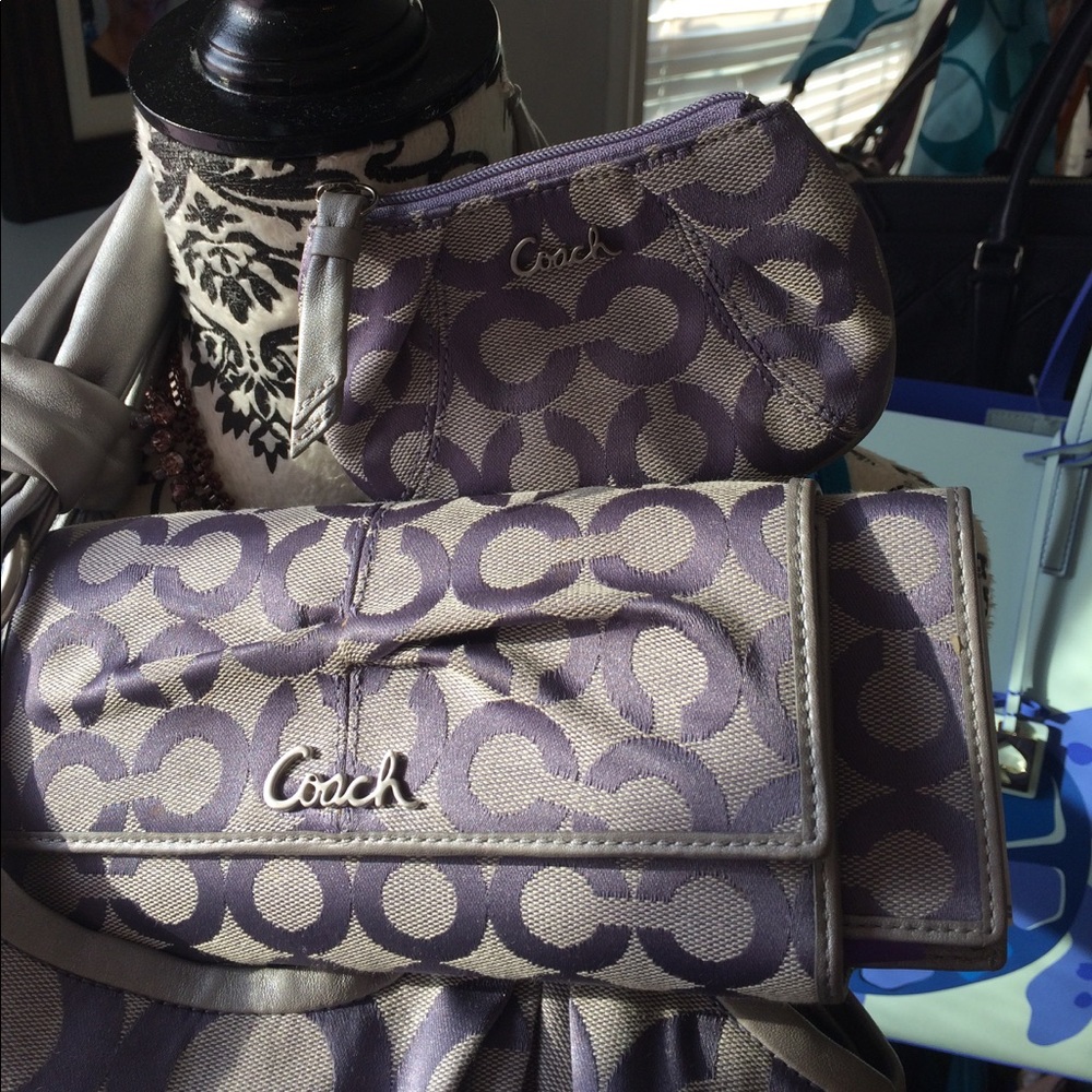 RARE Coach Trifold with Checkbook Wallet