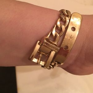 Michael Kors belt buckle gold tone bracelet