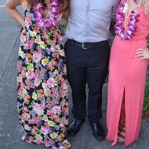 Black Floral Maxi Dress Criss Cross back 😍
