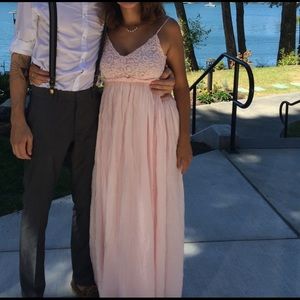 Blush Pink Open Back Maxi Dress