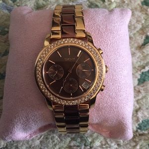 DKNY Gold and Chocalate Brown Watch