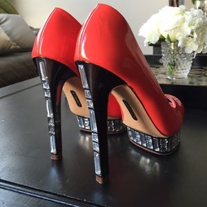 Boutique 9 embellished reddish-orangish heels!