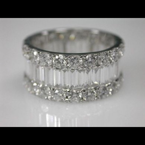 stunning diamond baguette eternity band
