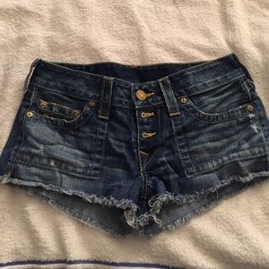True religion mini shorts