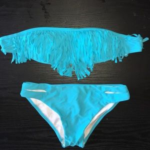 Turquoise Fringe Bikini