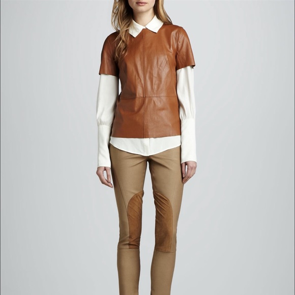 Rachel Zoe Cognac Leather Shirt