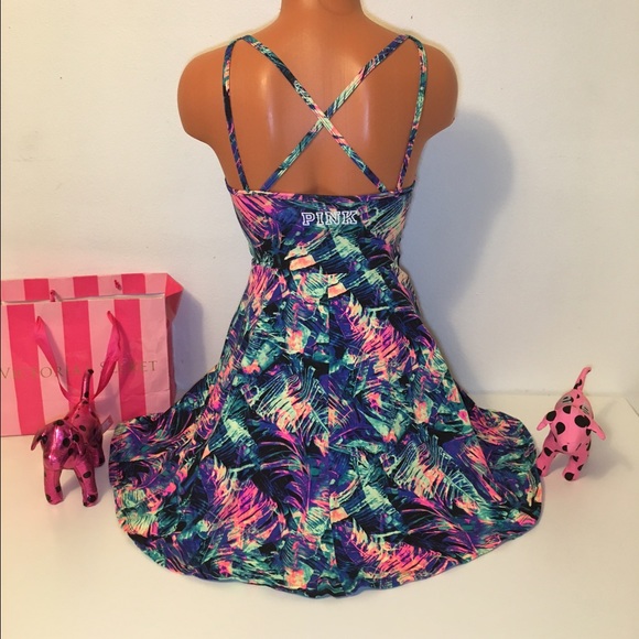 PINK Victoria's Secret Dresses New Pink Vs Tropical Skater Dress