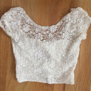 White lace crop