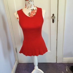 Banana republic peplum sweater s red new nwot