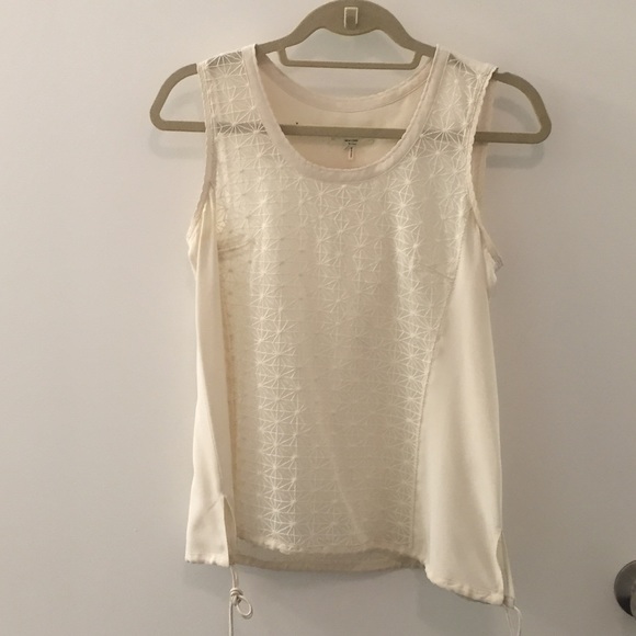 Rag and Bone cream silk top