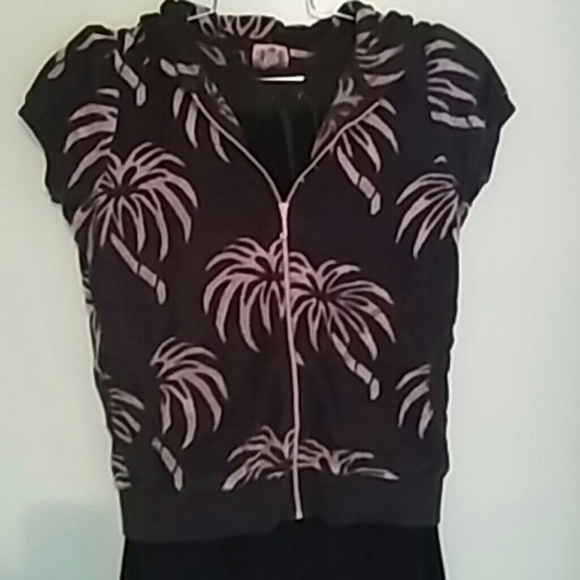 Juicy Couture Tracksuit Large Brown Pink Palm Tree