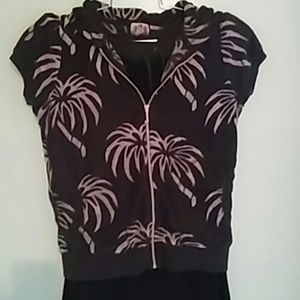 Juicy Couture Tracksuit Large Brown Pink Palm Tree