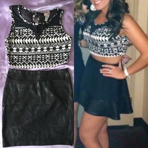 Tribal print vegas/clubbing crop top