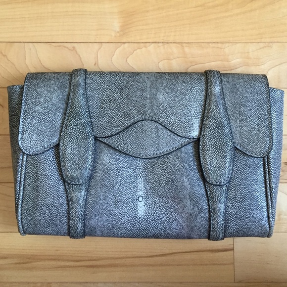 Snakeskin-textured Clutch