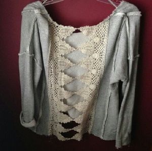 LAST CHANCE Crochet open back sweatshirt