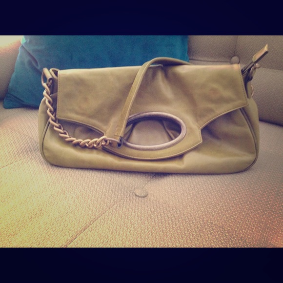 HOBO green leather shoulder bag