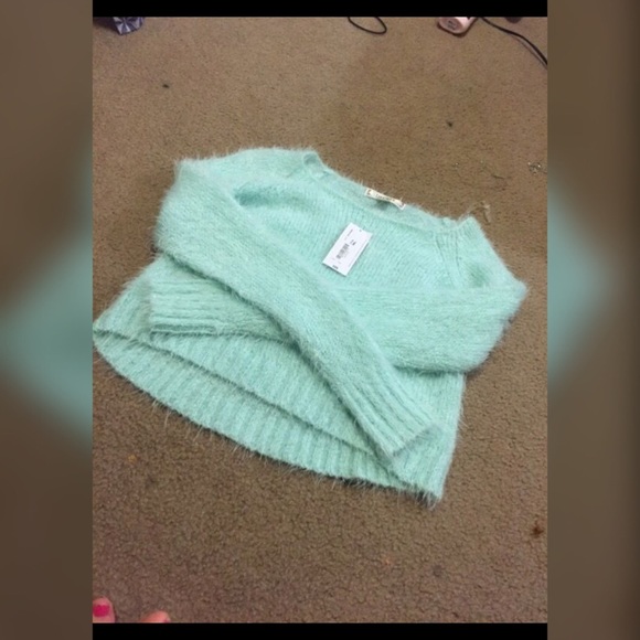 Baby blue long sleeve crop top