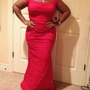 Red Rouched party dress