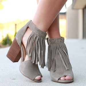 Chinese laundry boho split suede grey shoes