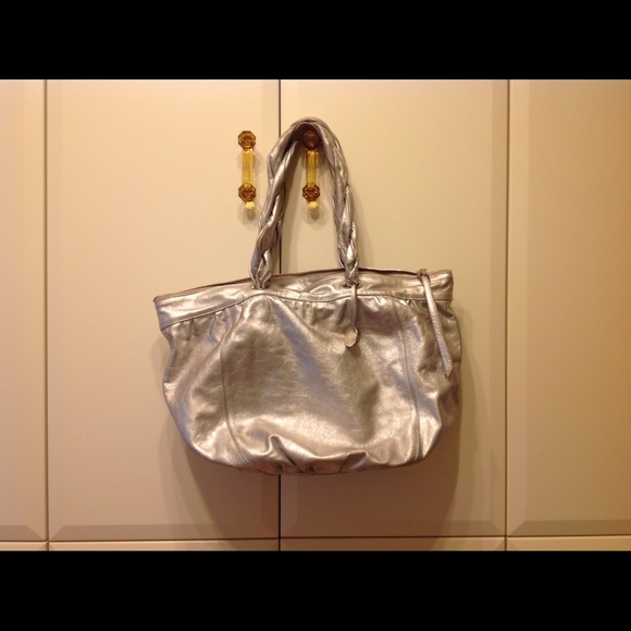 SOLD -Furla silver metallic tote/shoulder bag - Picture 1 of 4