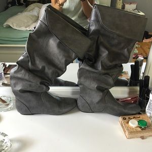 Dark gray knee high size 8 boots