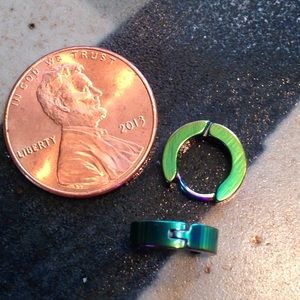 Tiny  Stainless Steel holographic hoops