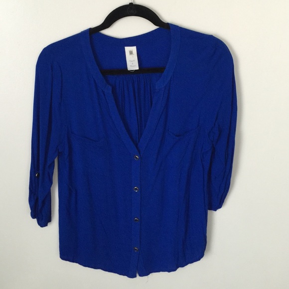 Royal Blue Button Up Blouse