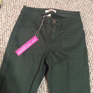 Army green skinny jeans