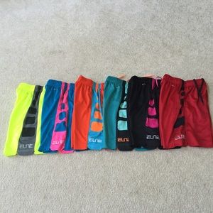 6 pairs of Nike Elite shorts size YXS