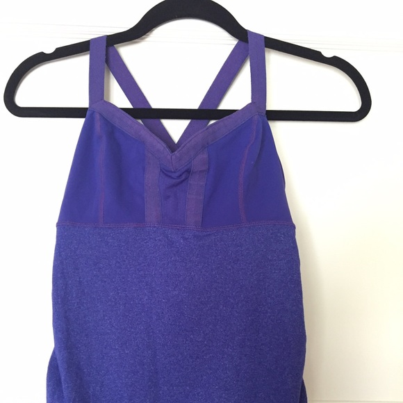 Lululemon size 6 purple cross back yoga top shirt