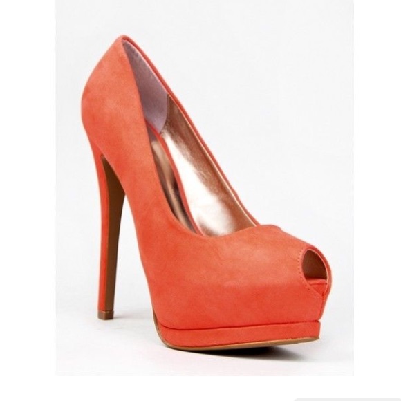 Coral Peep Toe Platform Pump - Picture 2 of 3