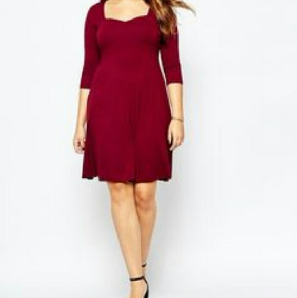 Wine Skater Dress