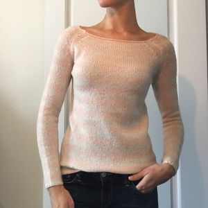 JCREW lightweight Peach & Cream boatneck sweater