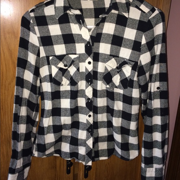 Black and white checkered flannel