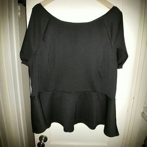 Simple Black Peplum Top