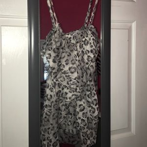 Leopard Print ruffled blouse