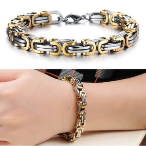 Square Byzantine Bracelet Gold Plated