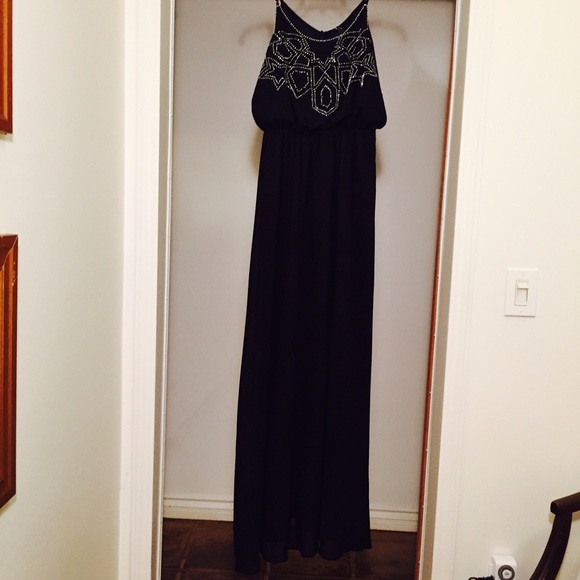 long black dress with beadwork FINAL CLEARANCE - Picture 2 of 4