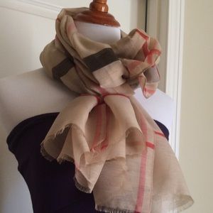 New Chiffon Burberry style Check Long Scarf shawl