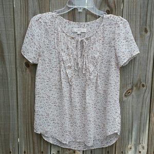 DONATING SOON! Loft Sheer Tie-Neck Blouse